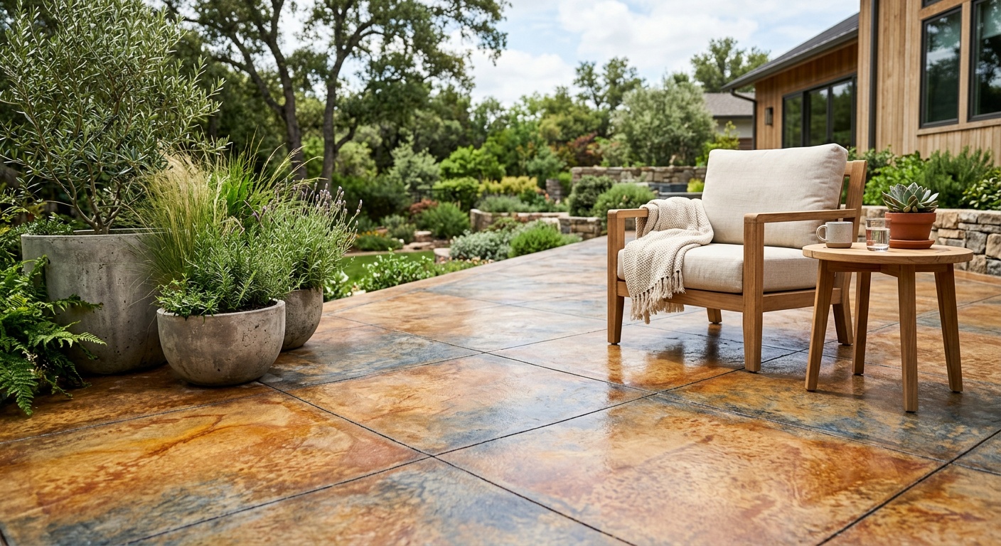 Concrete patio construction